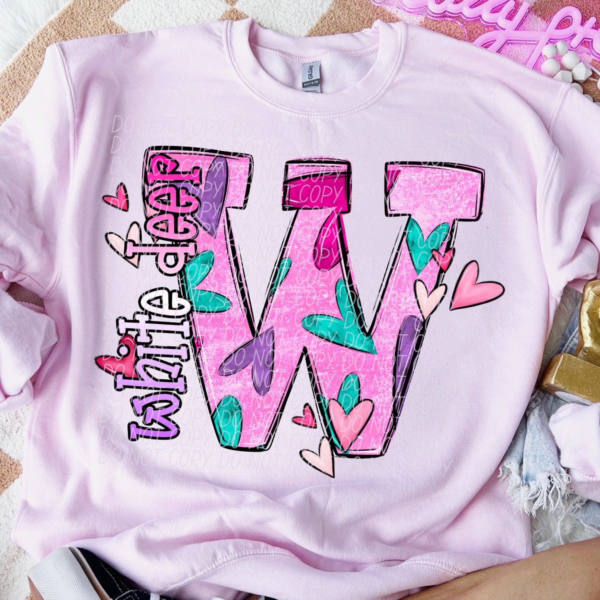 White Deer Valentine Mascot (City) DTF transfer