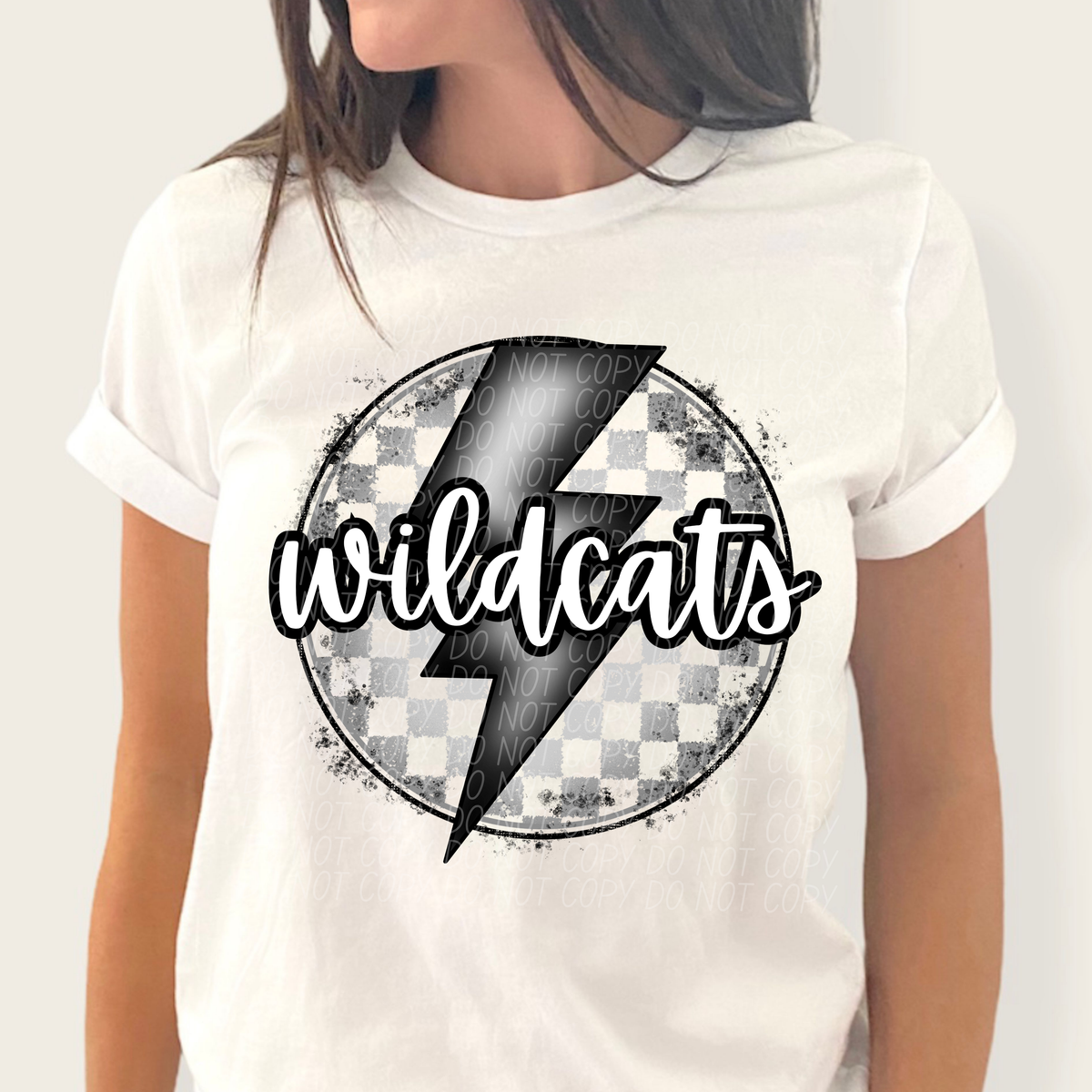 Wildcats grey/silver lightning bolt circle CITY DTF transfer