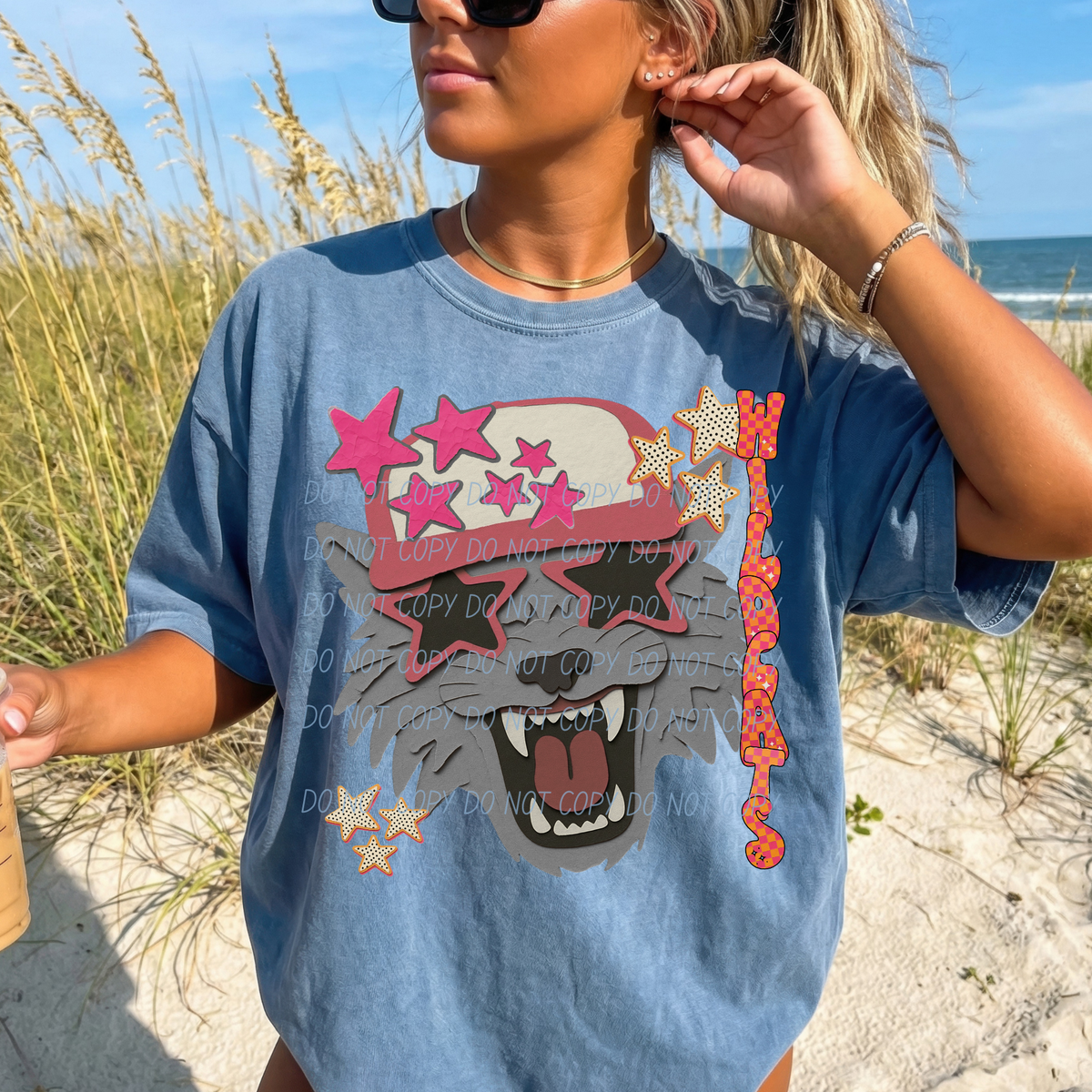 wild cats grey collage mascot (city) DTF Transfer