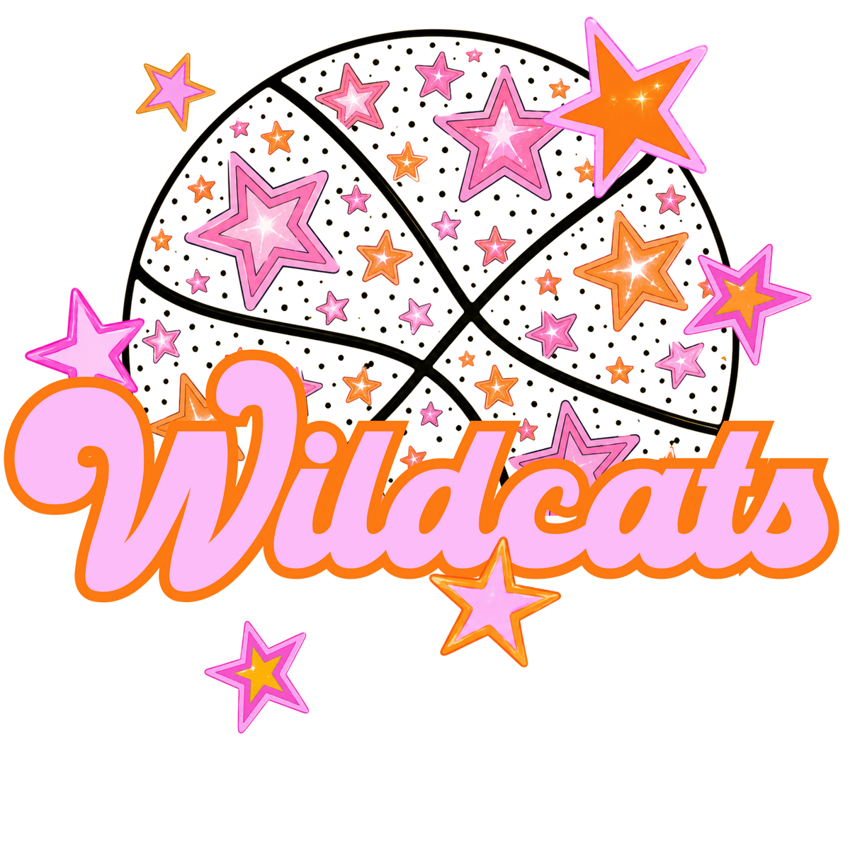 wildcats pink basketball (city) DTF transfer