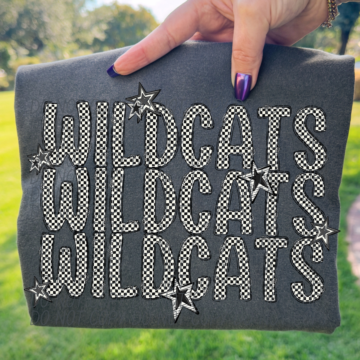 Wildcats checker star stacked (City)DTF transfer