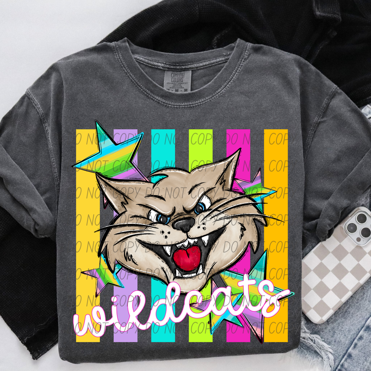 Wildcats Neon strip mascot (City) DTF Transfer