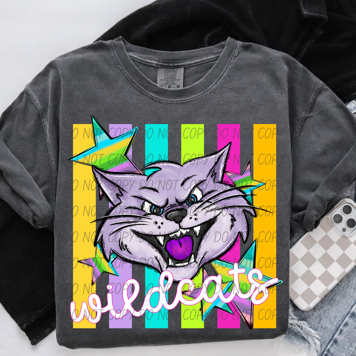 Wildcats purple neon (City) DTF Transfer