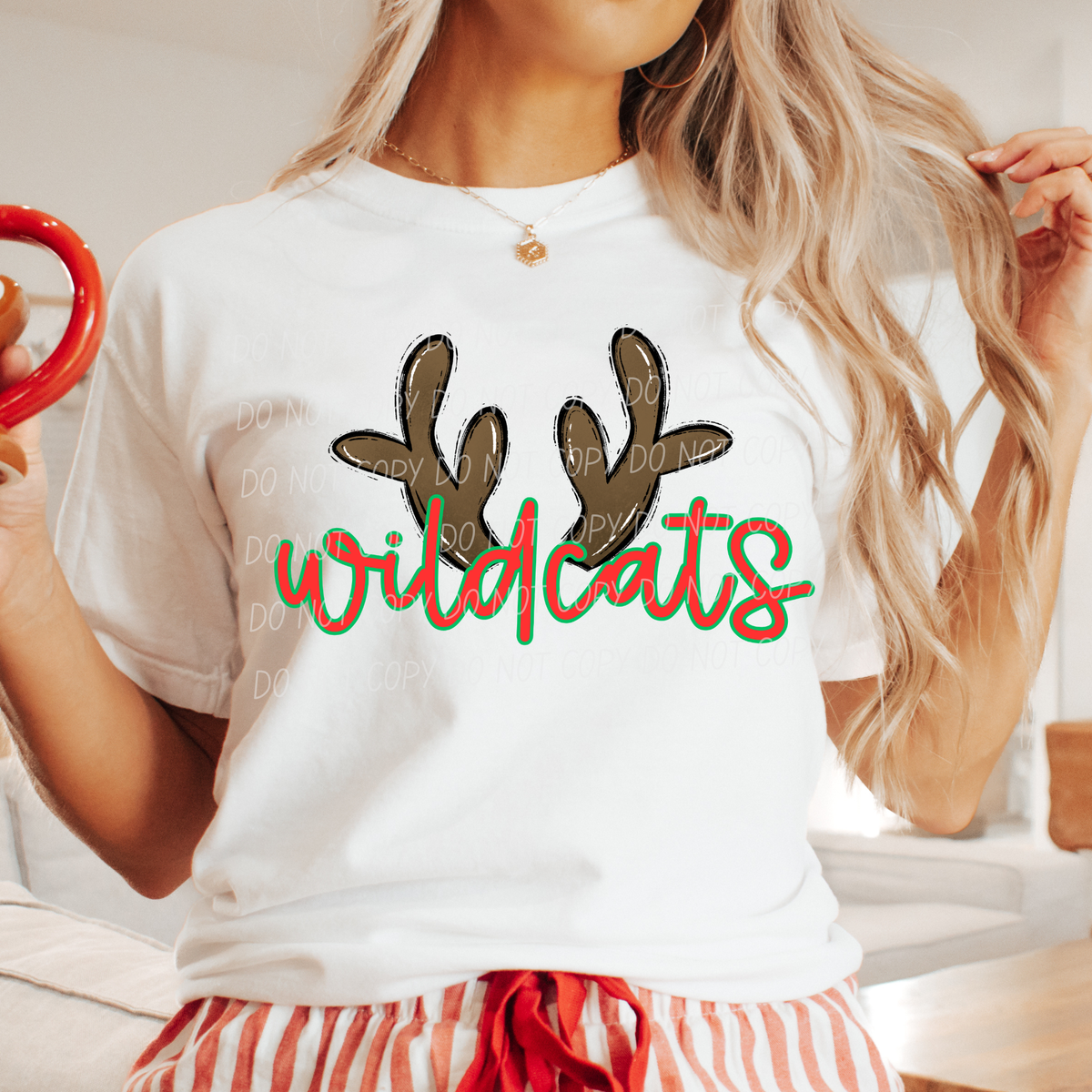 Wildcats with reindeer antler (city) DTF Transfer