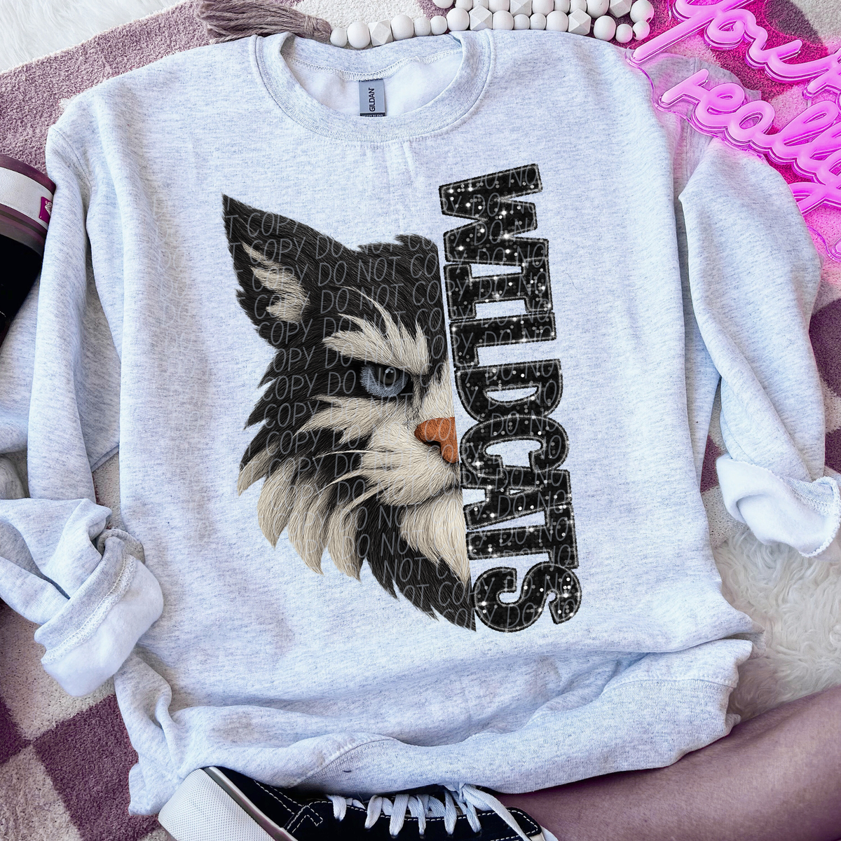 Wildcats faux glitter faux yarn (City) DTF Transfers