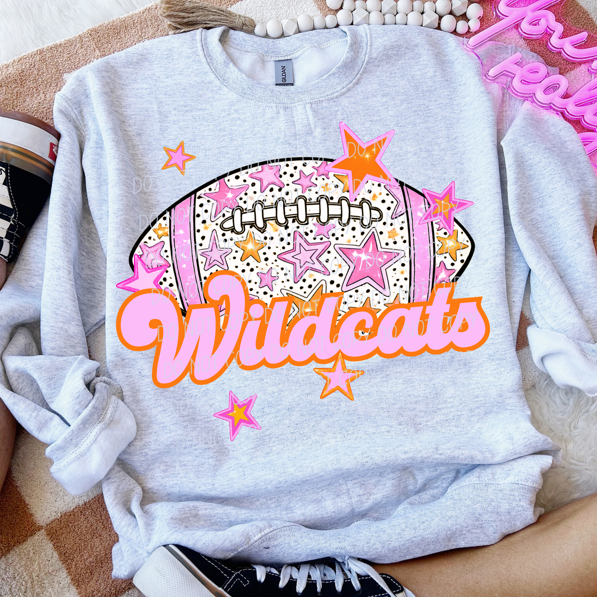 Wildcats pink football (city) DTF transfer