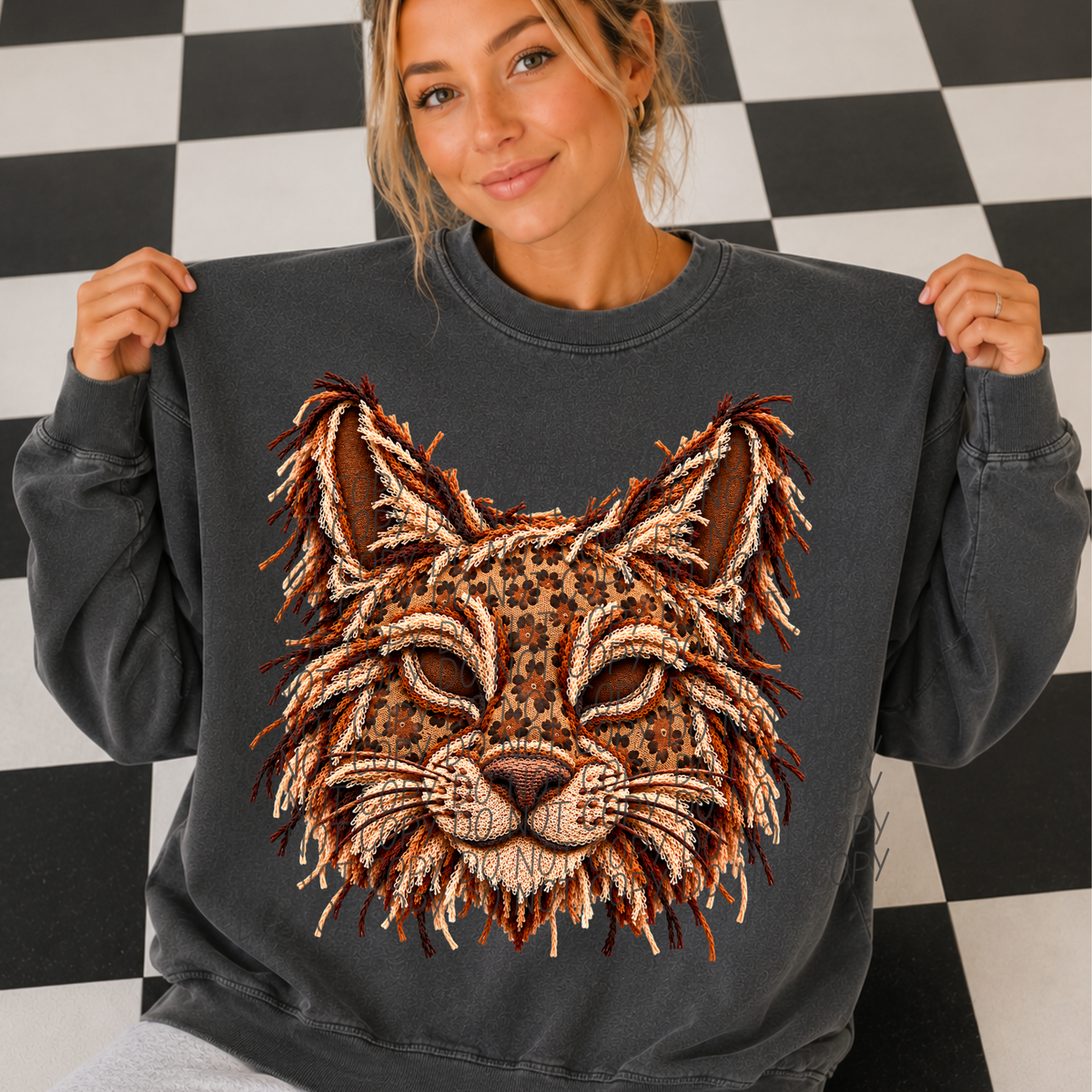 wildcats leopard fringe mascot (city) DTF Transfer