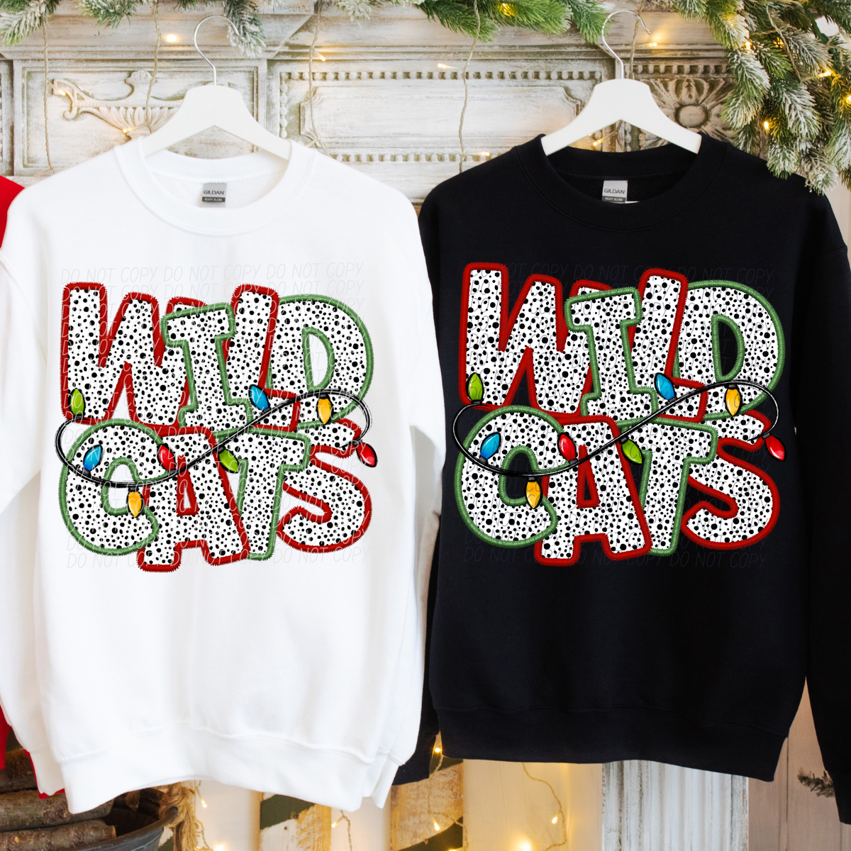 Wildcats Christmas Light Mascots (City) DTF Transfer