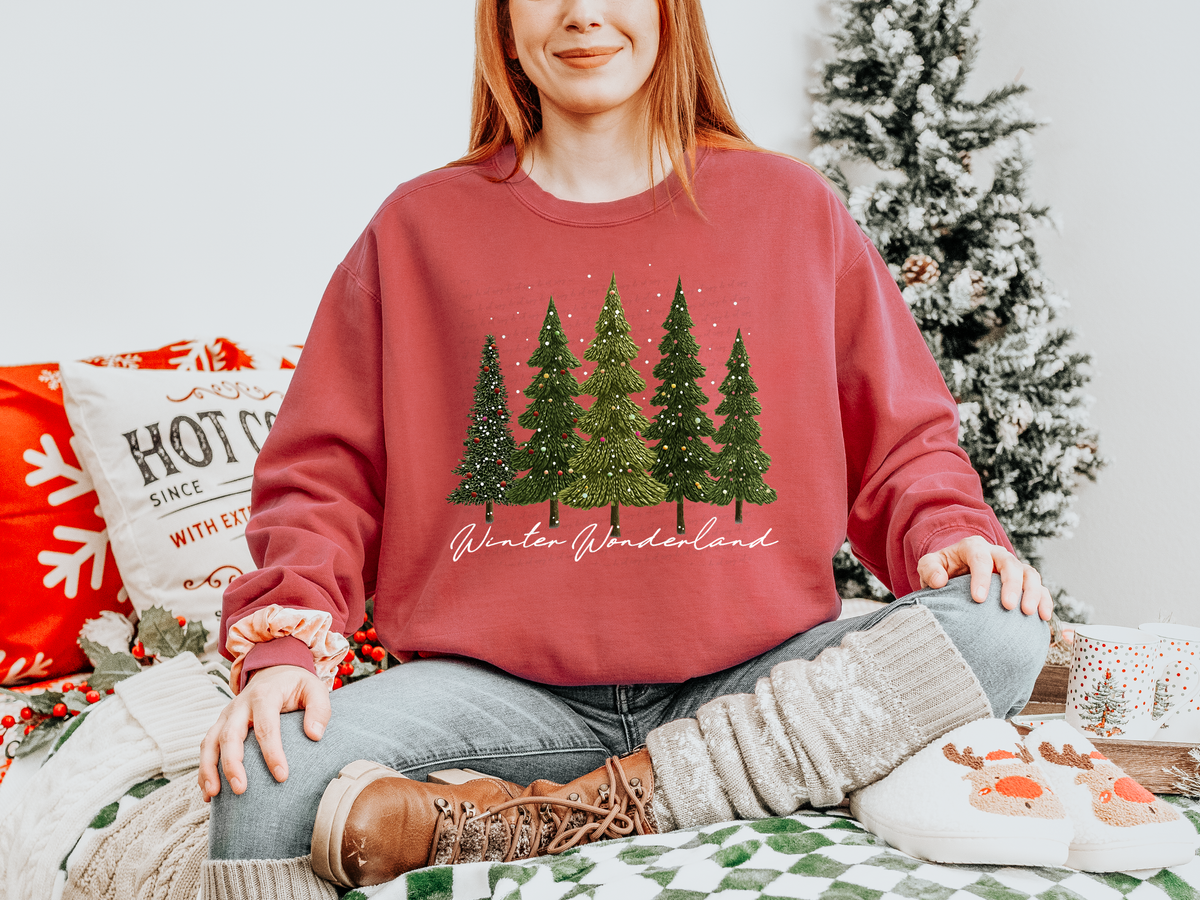 Winter Wonderland Trees WHITE 117345 DTF Transfer