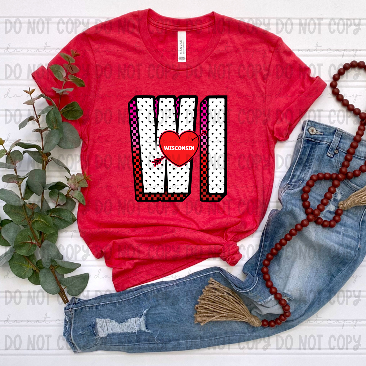 WI Wisconsin red (Revel) DTF transfer