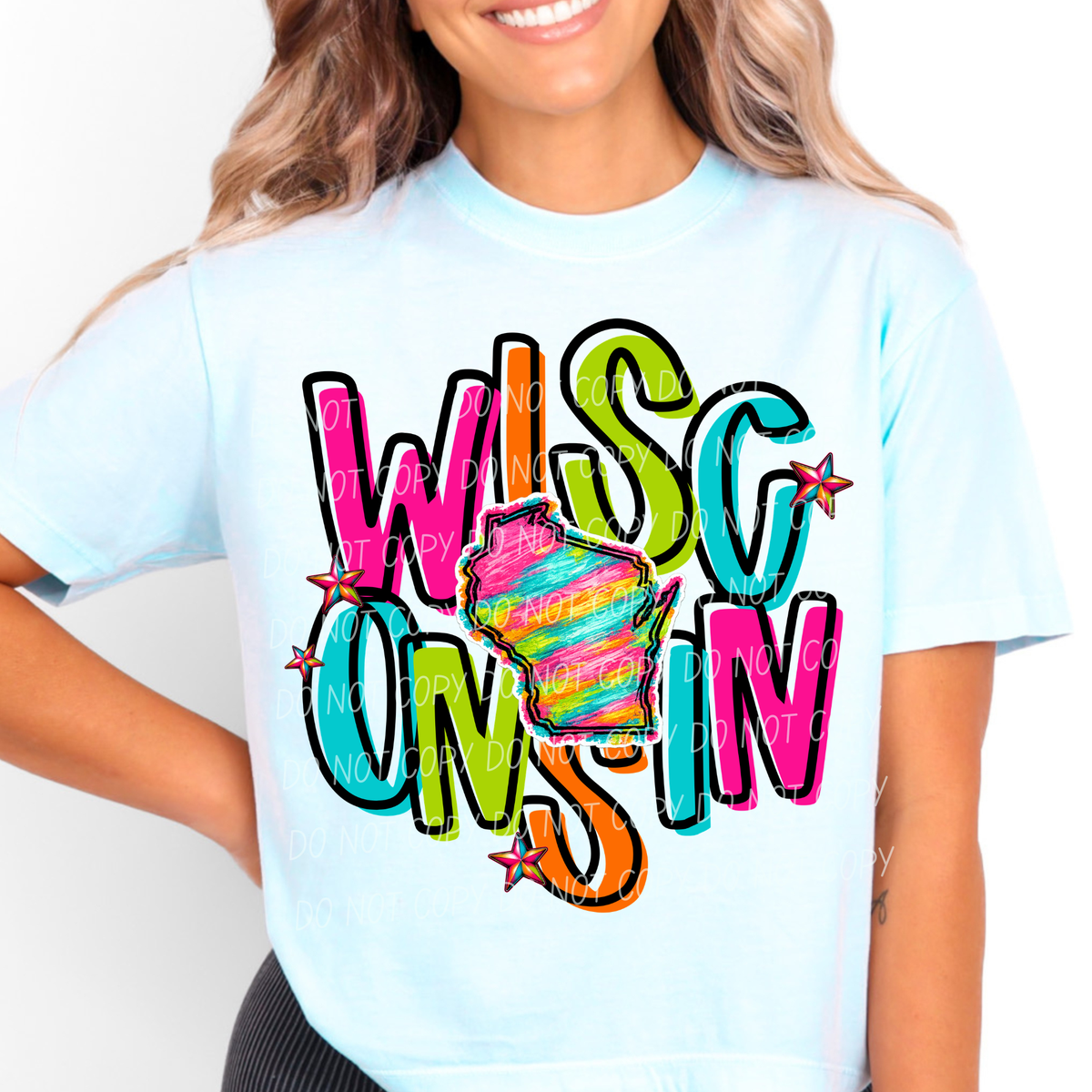Wisconsin neon (City) DTF Transfer