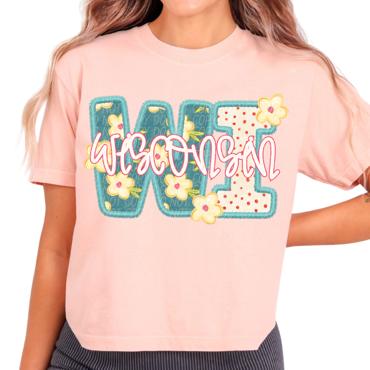 Wisconsin retro floral (City) DTF Transfer
