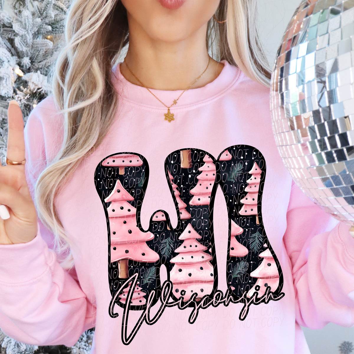 WI Wisconsin Christmas State 66251 DTF transfer