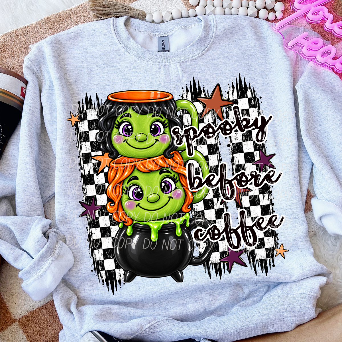 Witchy Mugs-Spooky Before Coffee (CITY)DTF Transfer