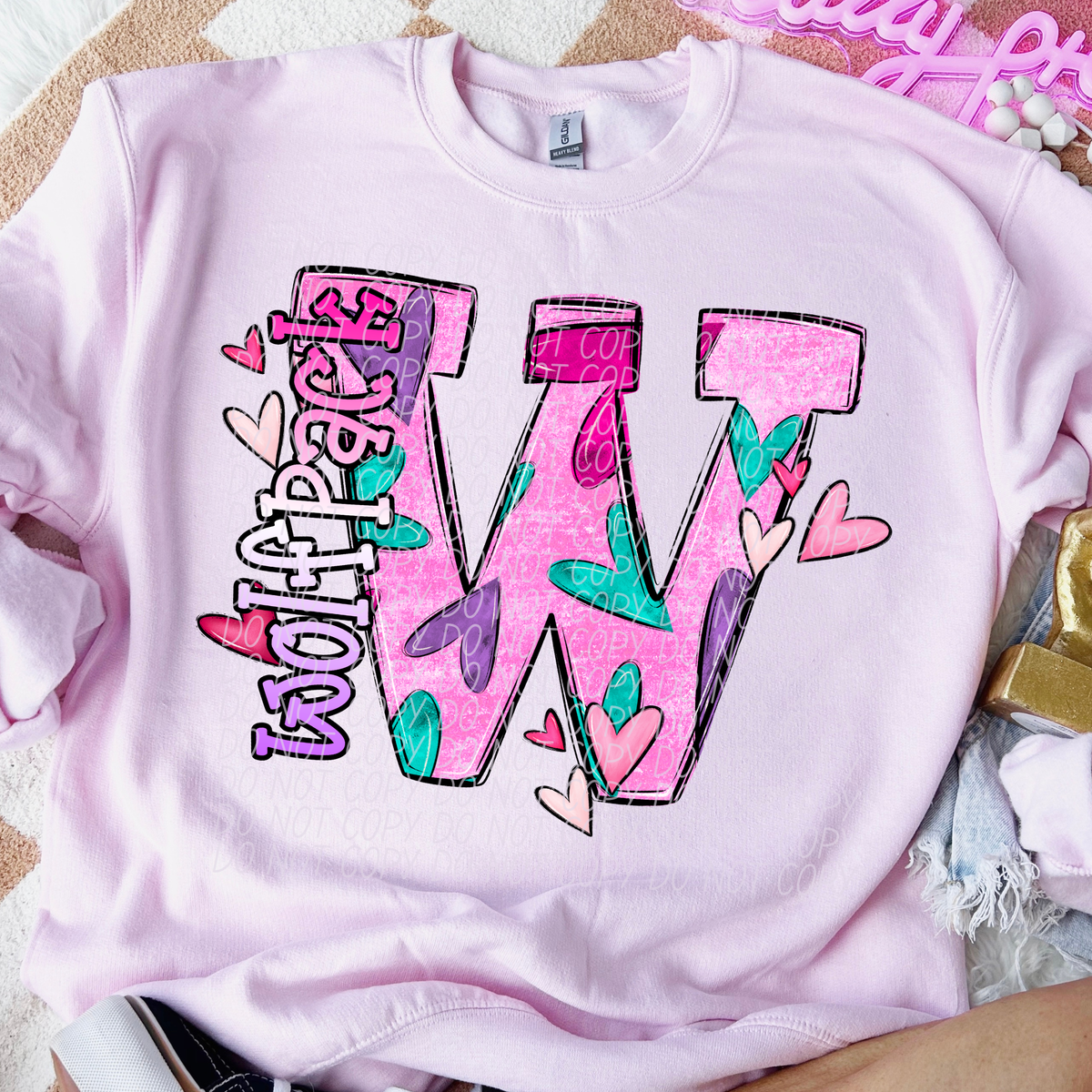 Wolfpac Valentine Mascot (City) DTF transfer