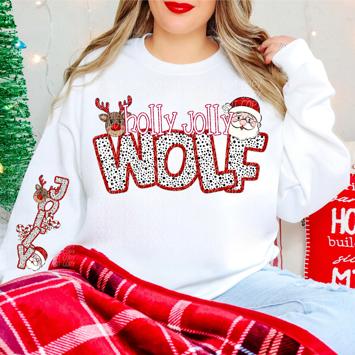 Wolf Holly Jolly (City) DTF transfer