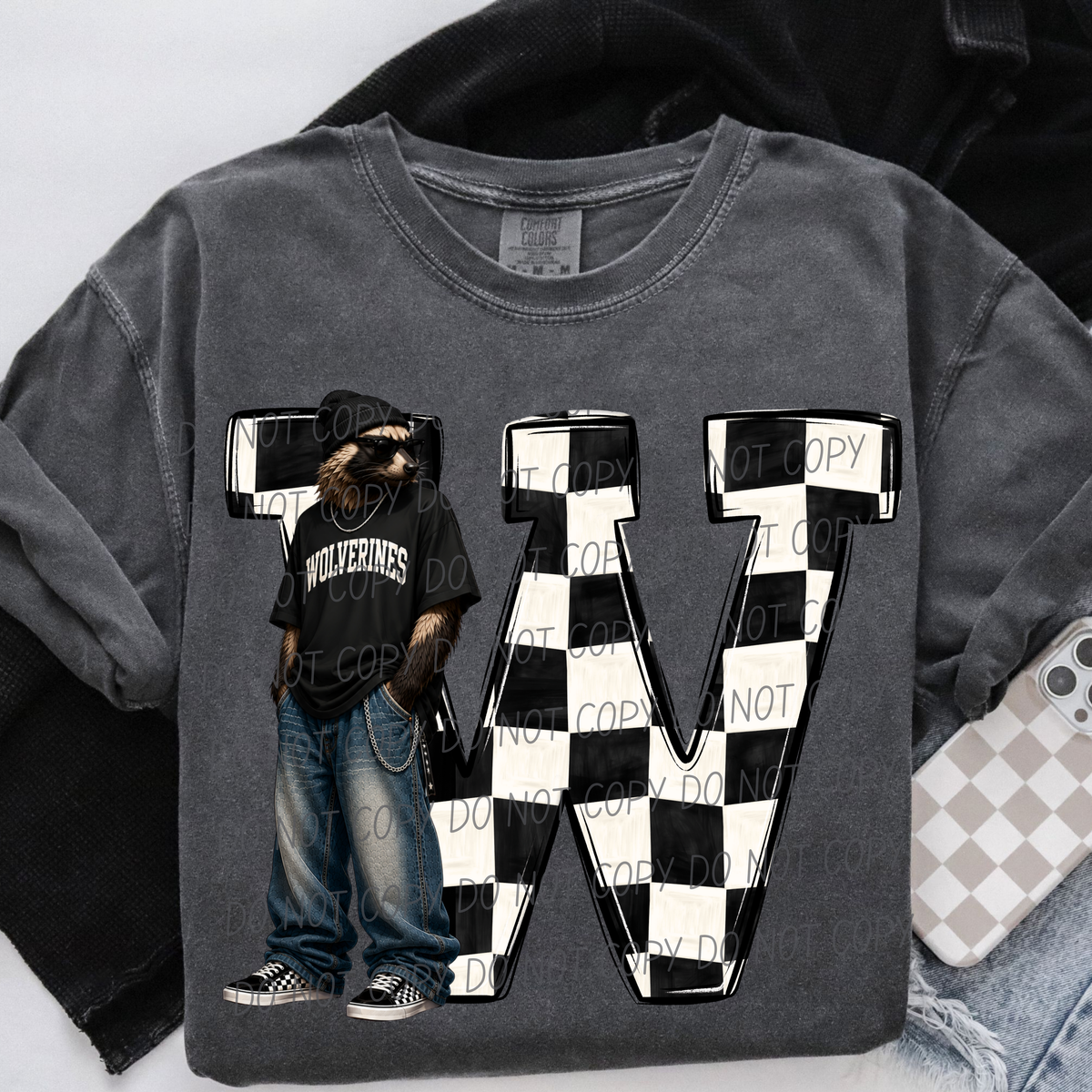 Wolverines sideline sweatshirt mascots (City) DTF Transfer