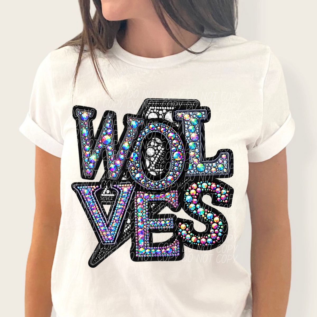 Wolves lightning bolt rhinestones (city) 45271 DTF transfers