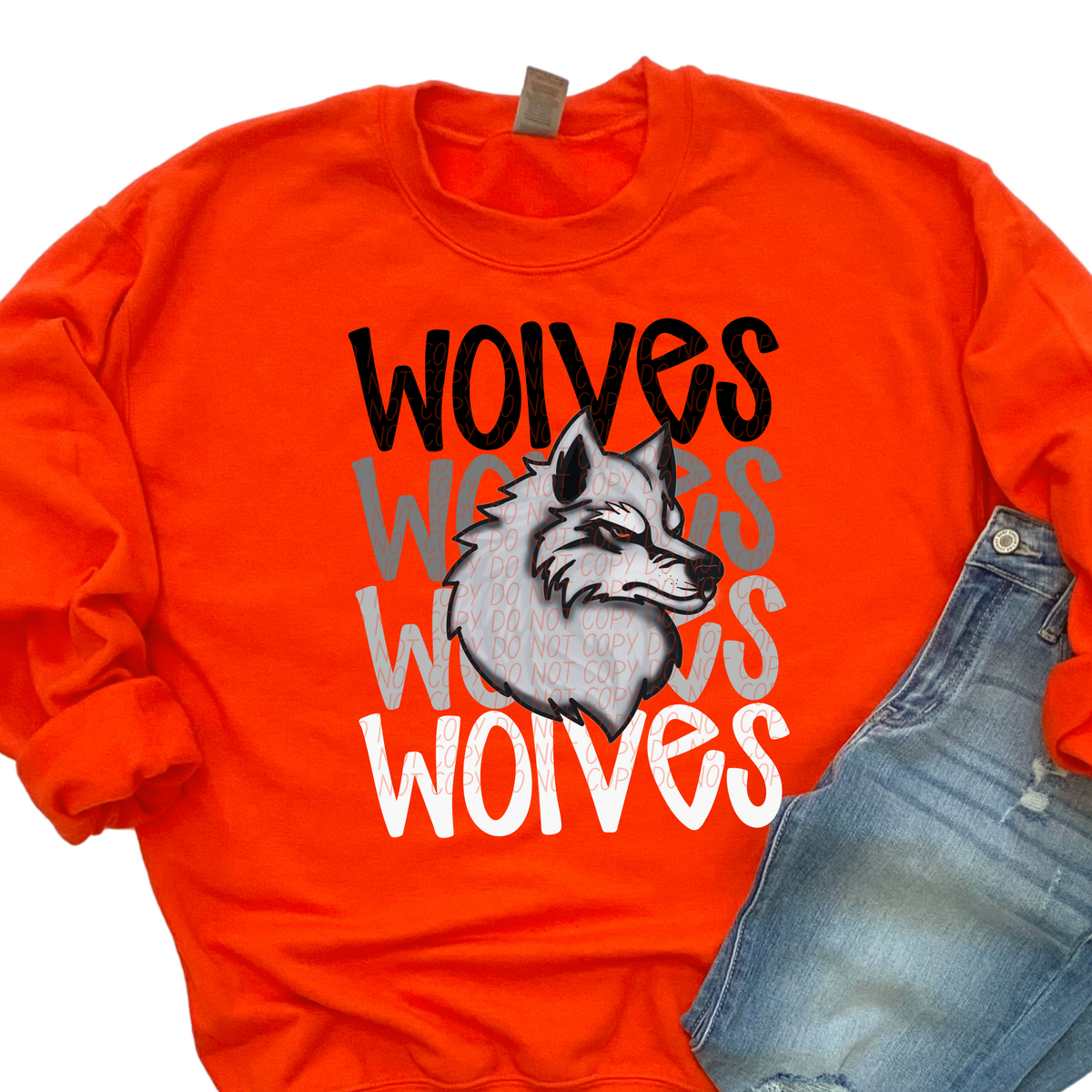 Wolves Grey Word Stacked (CITY) 57478 DTF transfer