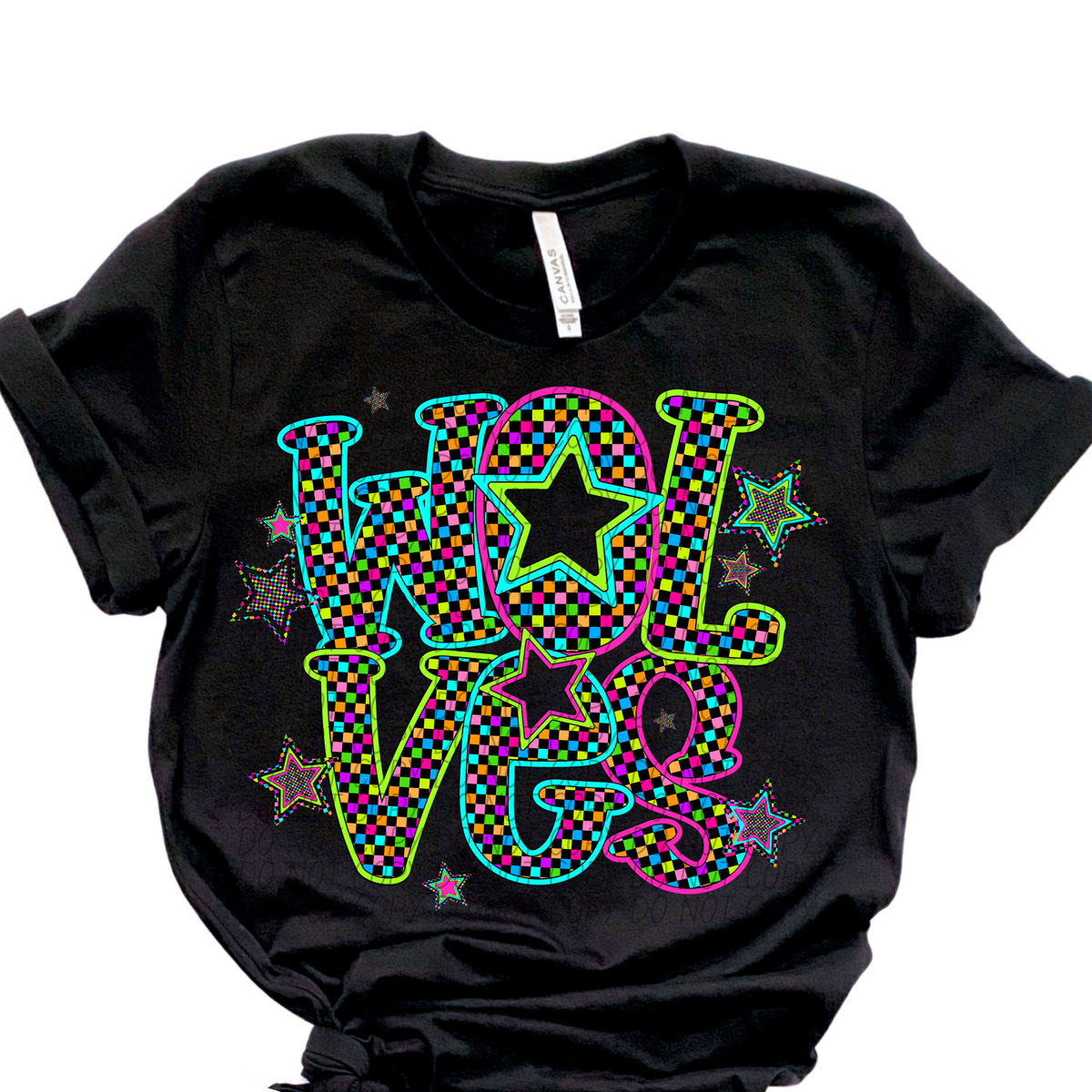 Wolves Neon Stars (City) 102413 DTF transfer