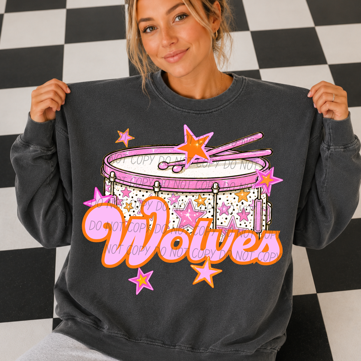 wolves pink band (city) DTF transfer