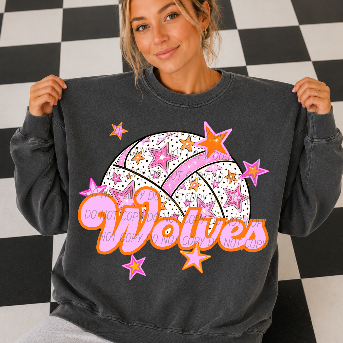 wolves pink volleyball (city) DTF transfer