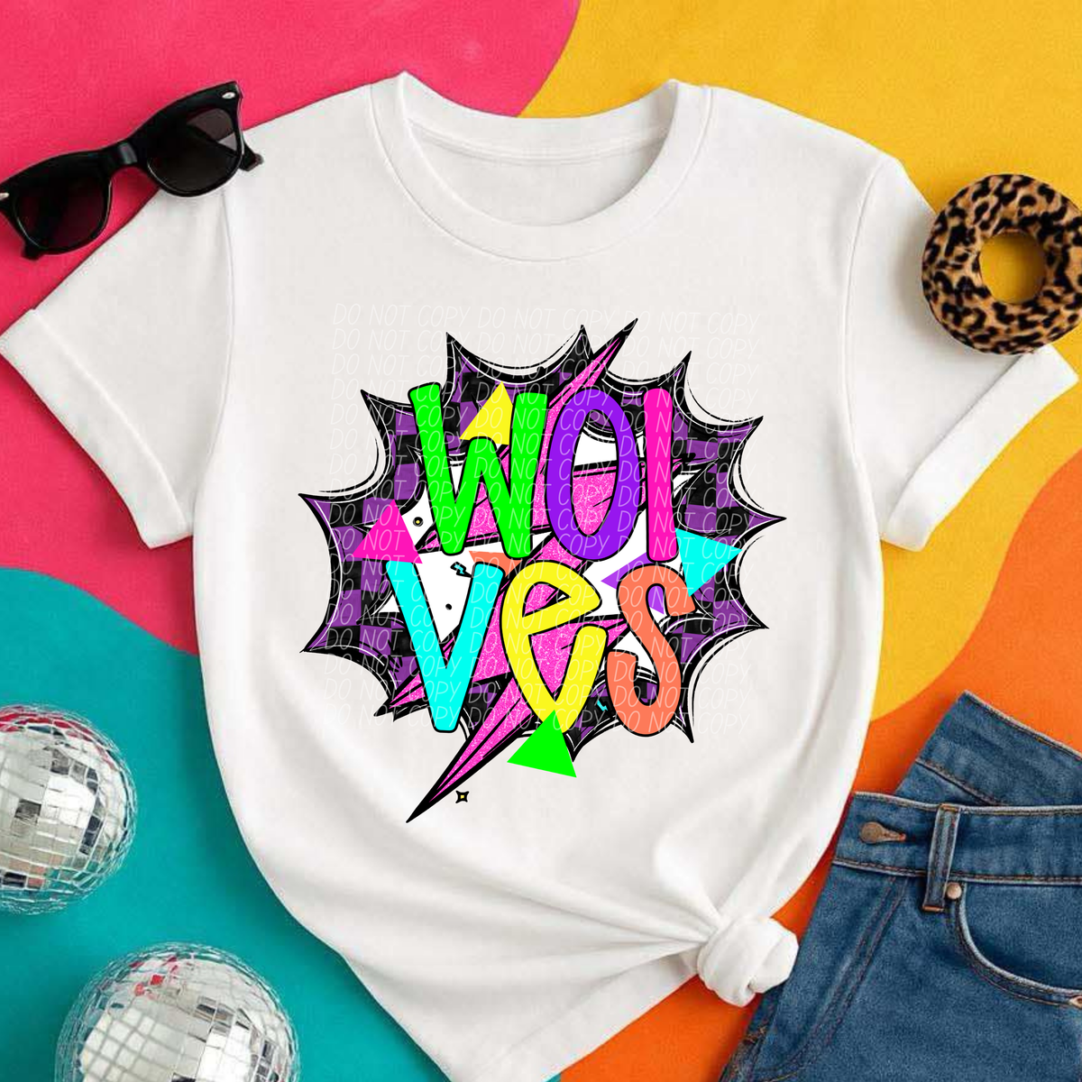 Wolves 80's Hero Mascots (City) DTF transfer