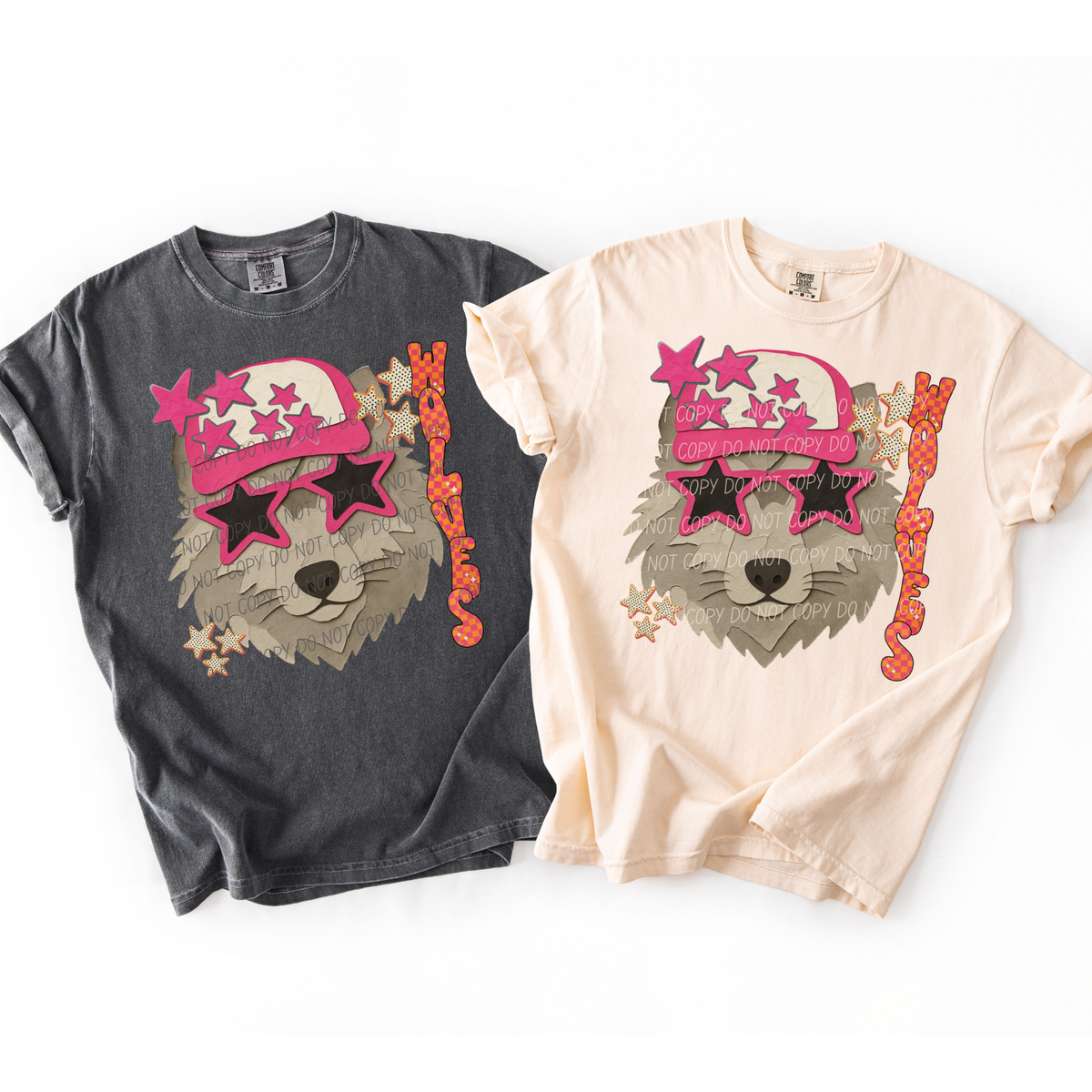 Wolves pink stars (City) DTF Transfer