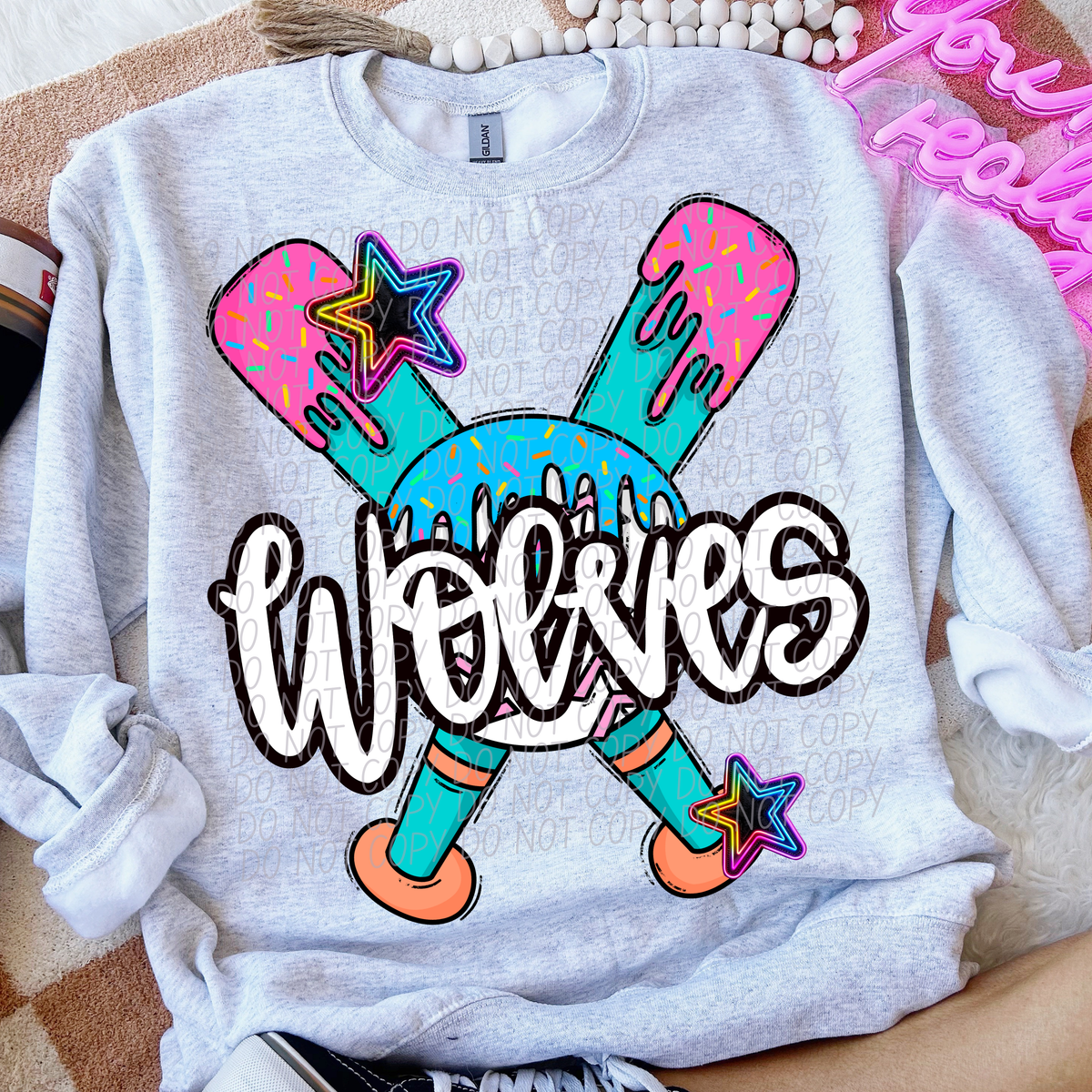 Dripping baseball Wolves (CITY) DTF transfer