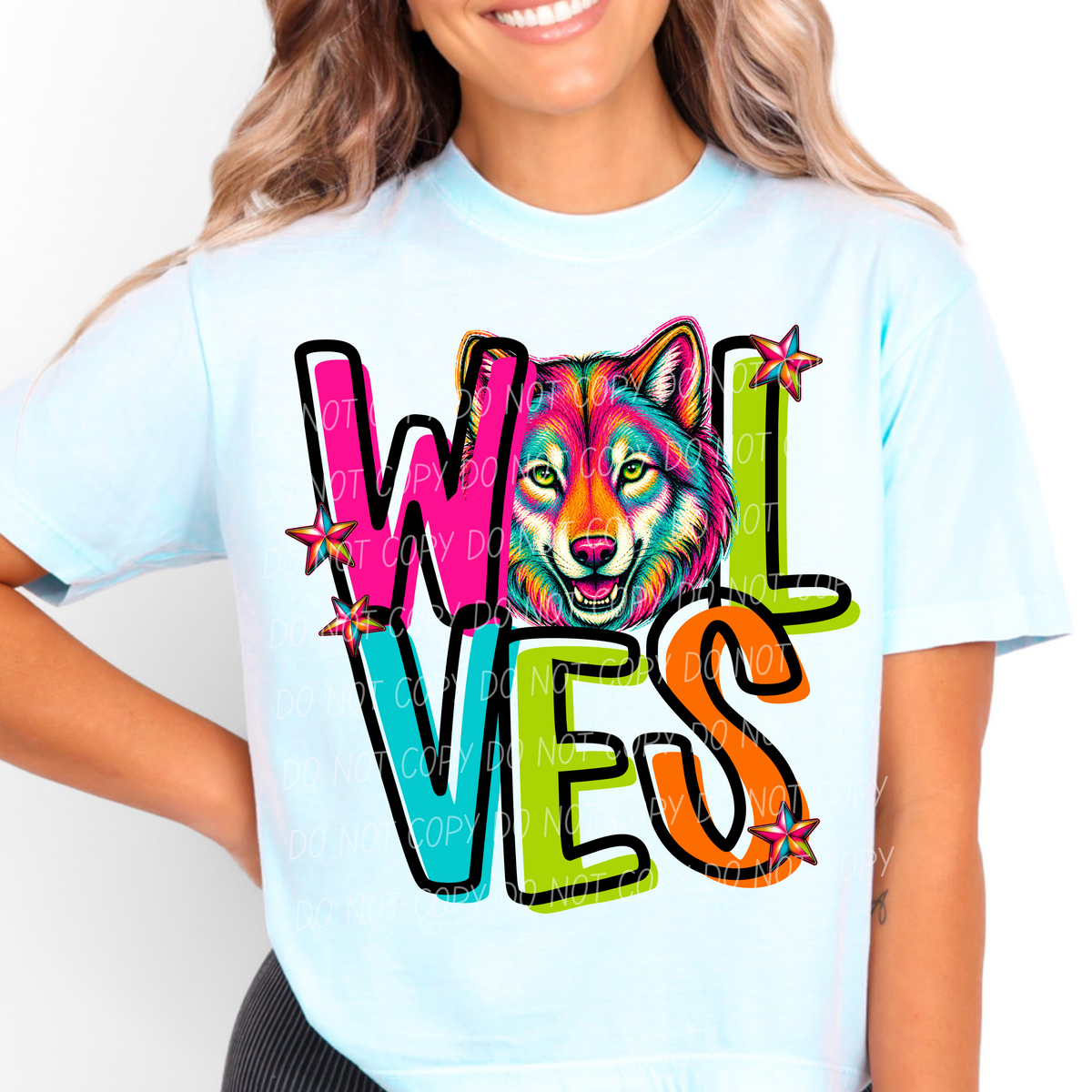 wolves rainbow stacked with head (city) DTF Transfer