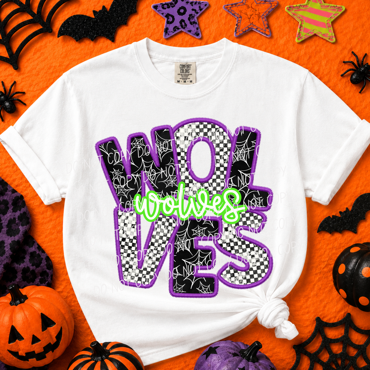 Wolves-Purple/Green Halloween Font (CITY) DTF Transfer