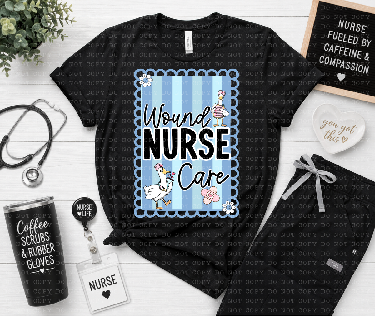 Wound care nurse BLUE goose frame (ECHT) DTF Transfer