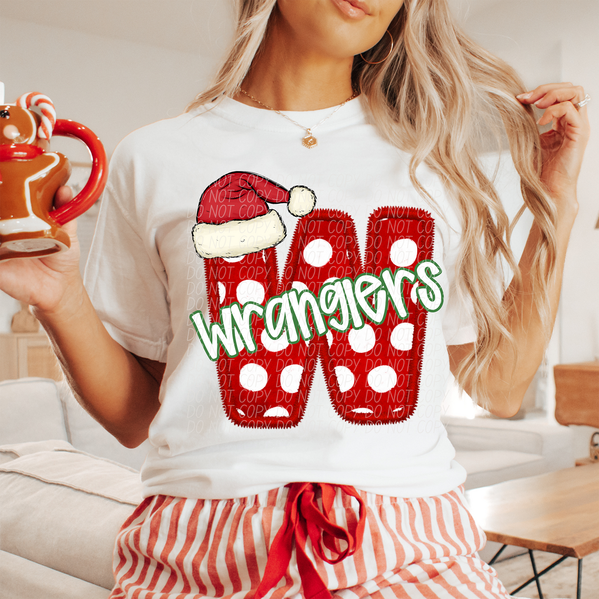 W Wranglers Christmas Faux Embroidery (CITY) 66389 DTF transfer
