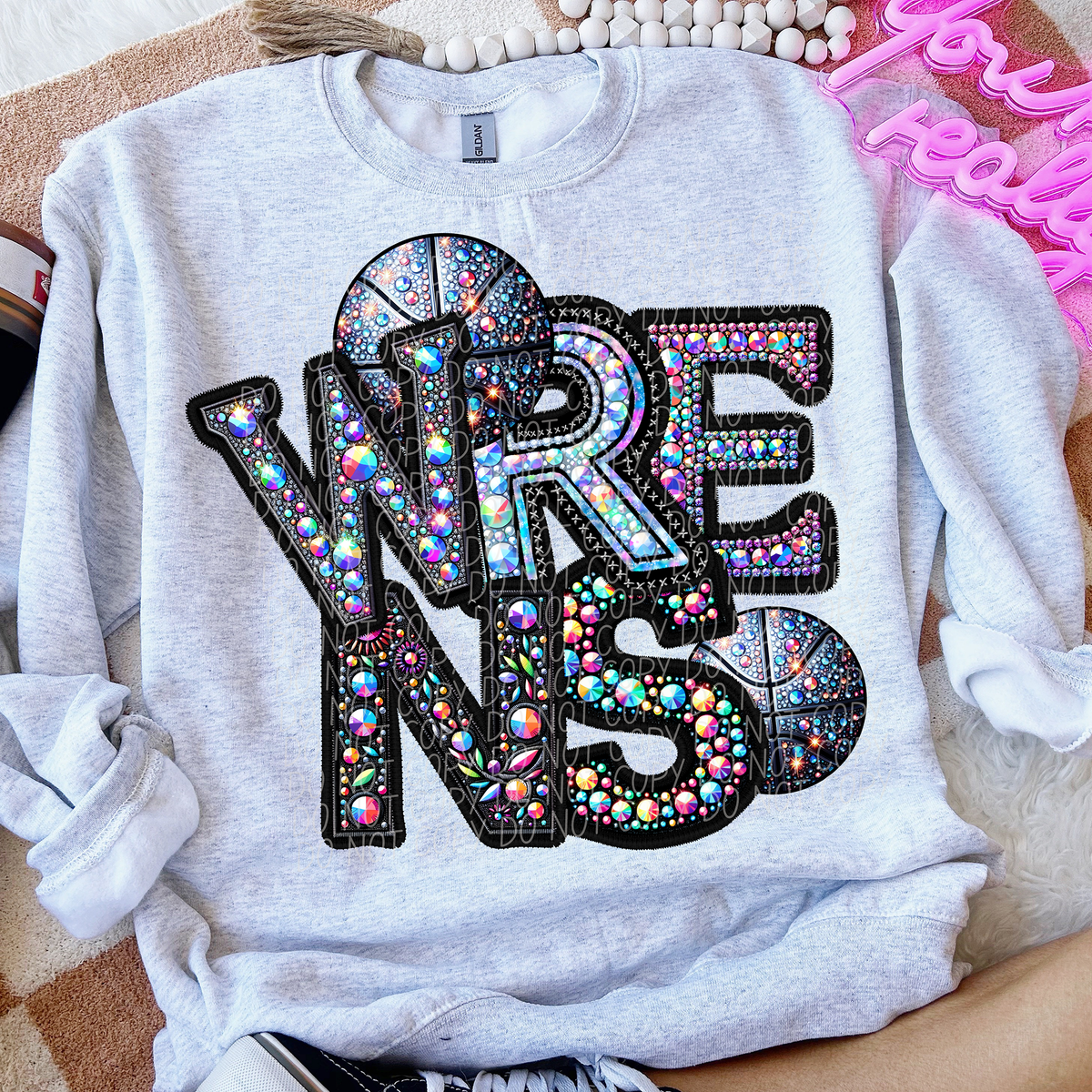 Wrens Basketball Rhinestone (CITY) 66556 DTF transfer