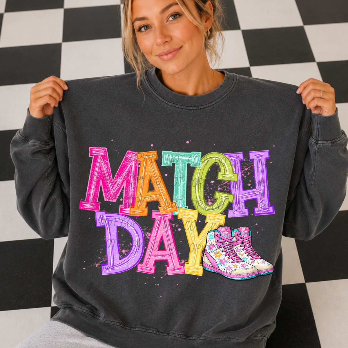 wrestling match day bright game day (city) DTF transfer