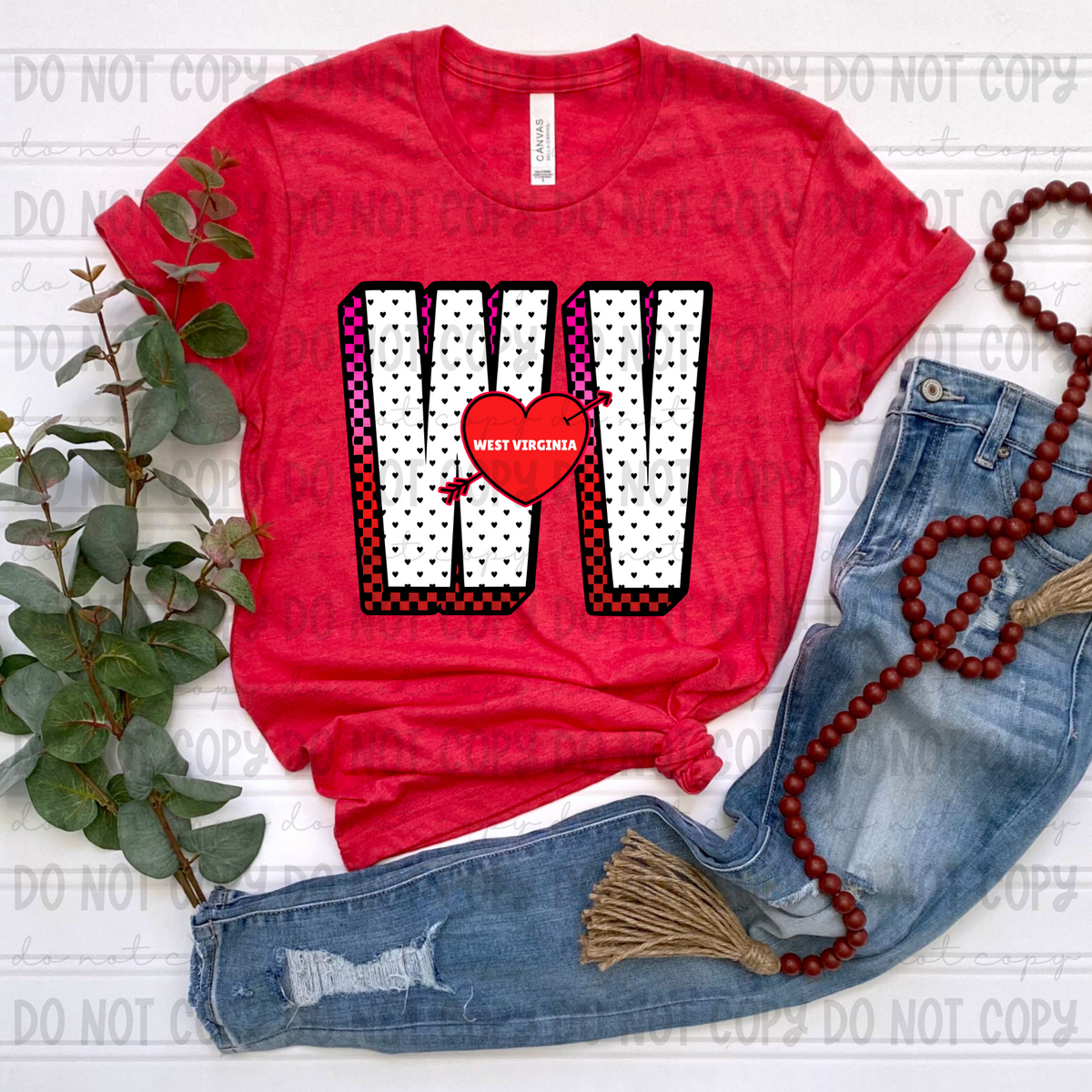 WV West Virginia red (Revel) DTF transfer