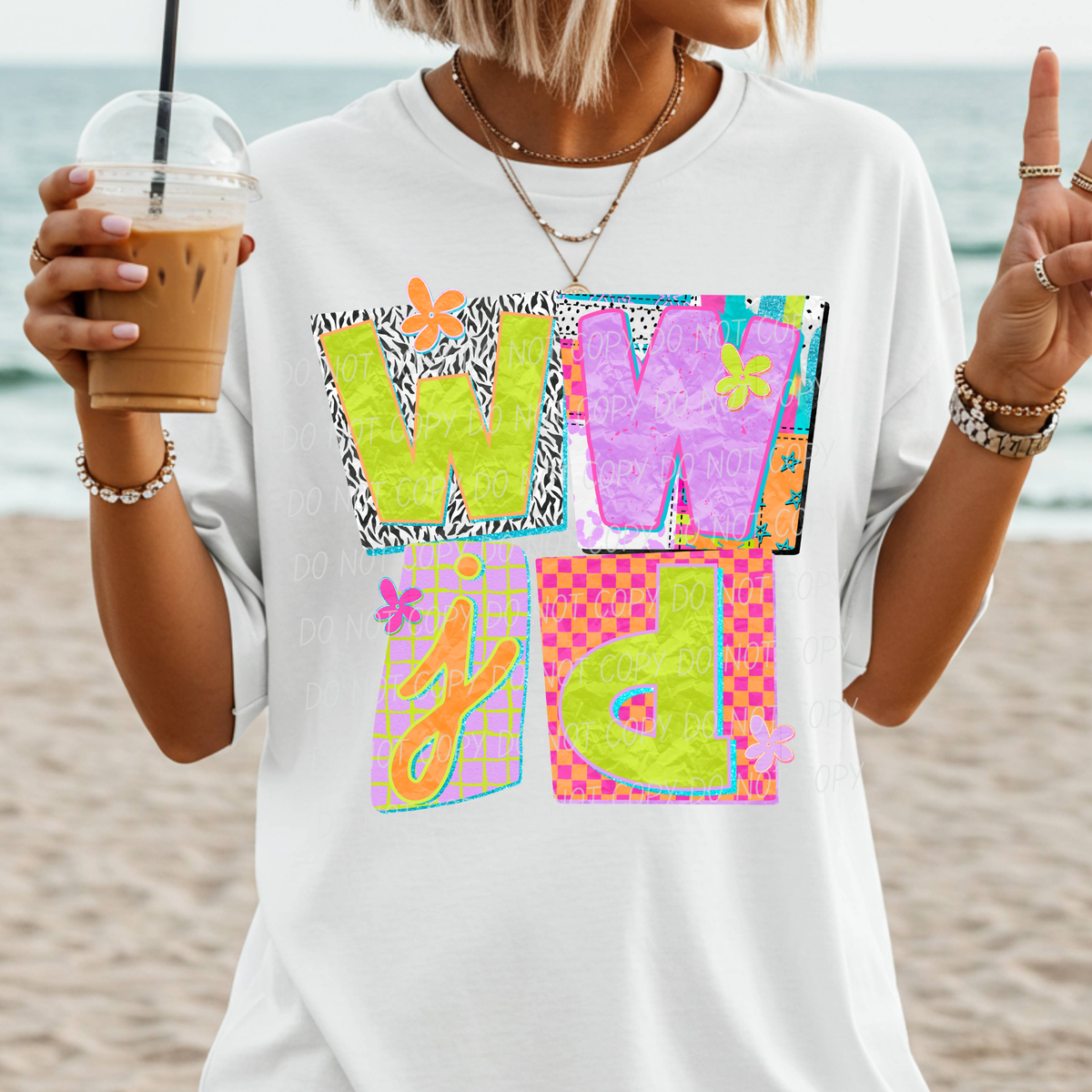 wwjd colorful blocks (Caplinger) DTF Transfer