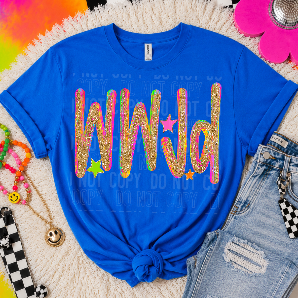 WWJD faux glitter (SBB) DTF Transfer