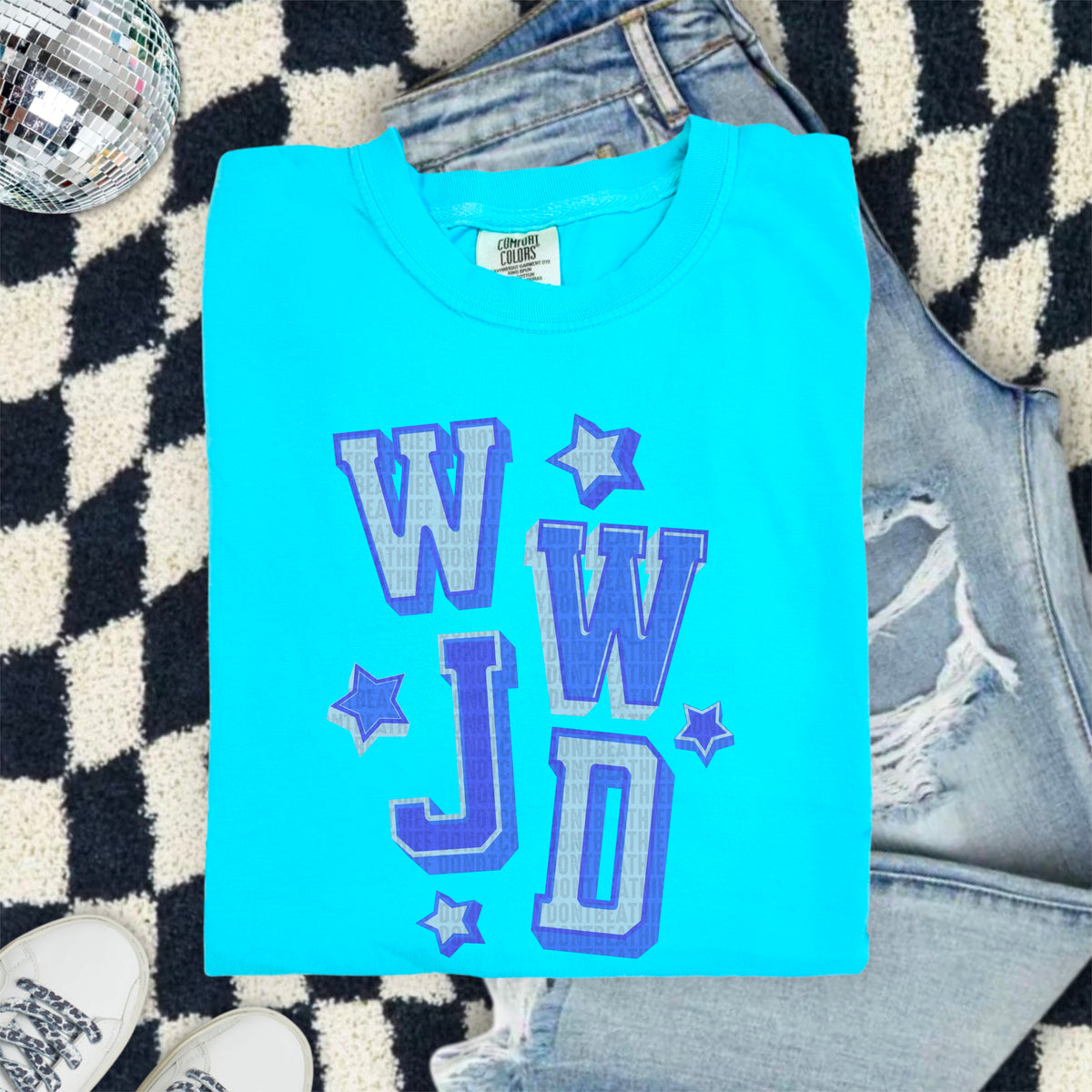 WWJD Blue 104408 DTF transfer