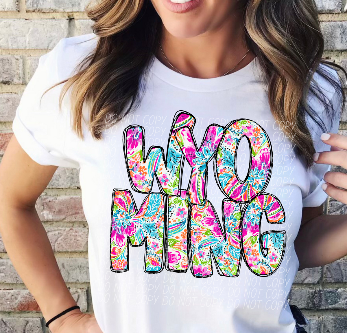 Wyoming floral STACKED CITY DTF transfer