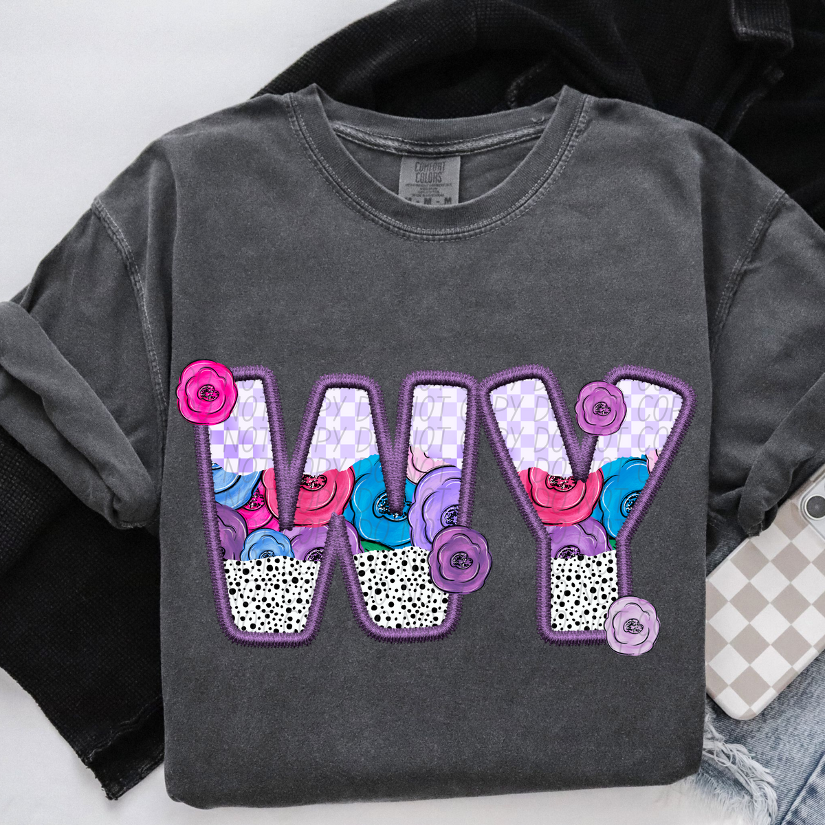 WY purple floral (CITY) DTF transfer