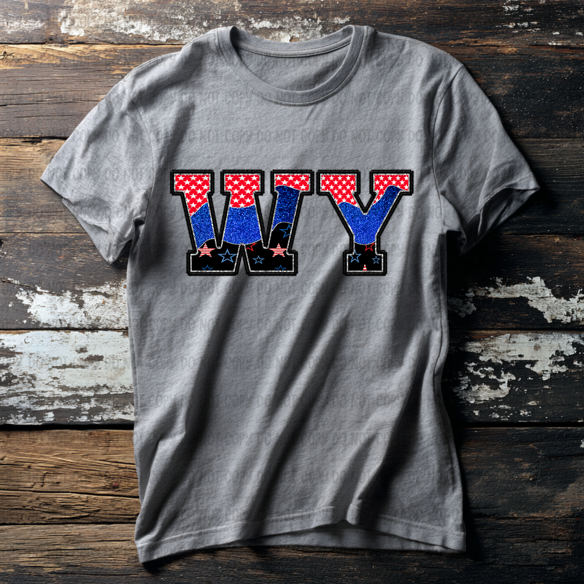WY (red blue and black filled) (Revel) DTF Transfer