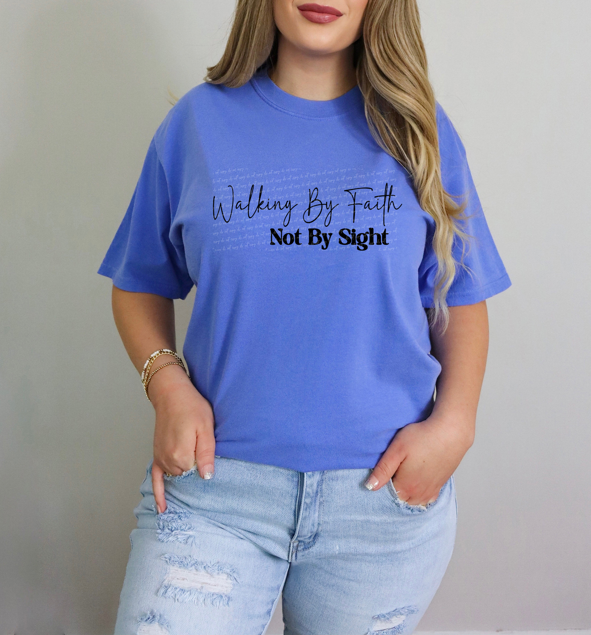 Walking By Faith Not By Sight Cursive And Serif Font Black 89465 DTF Transfer