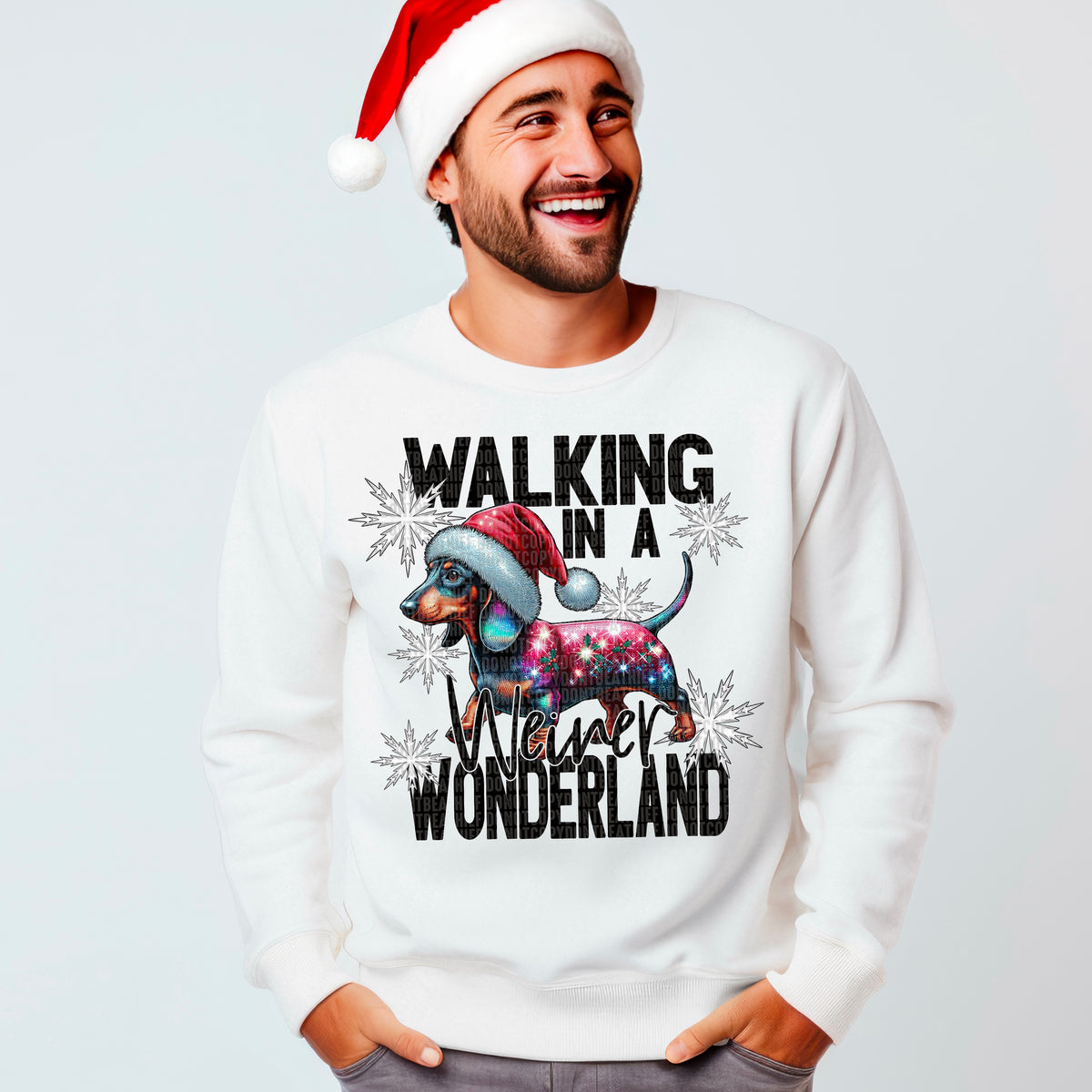 Walking in a weiner wonderland black 44810 DTF transfer
