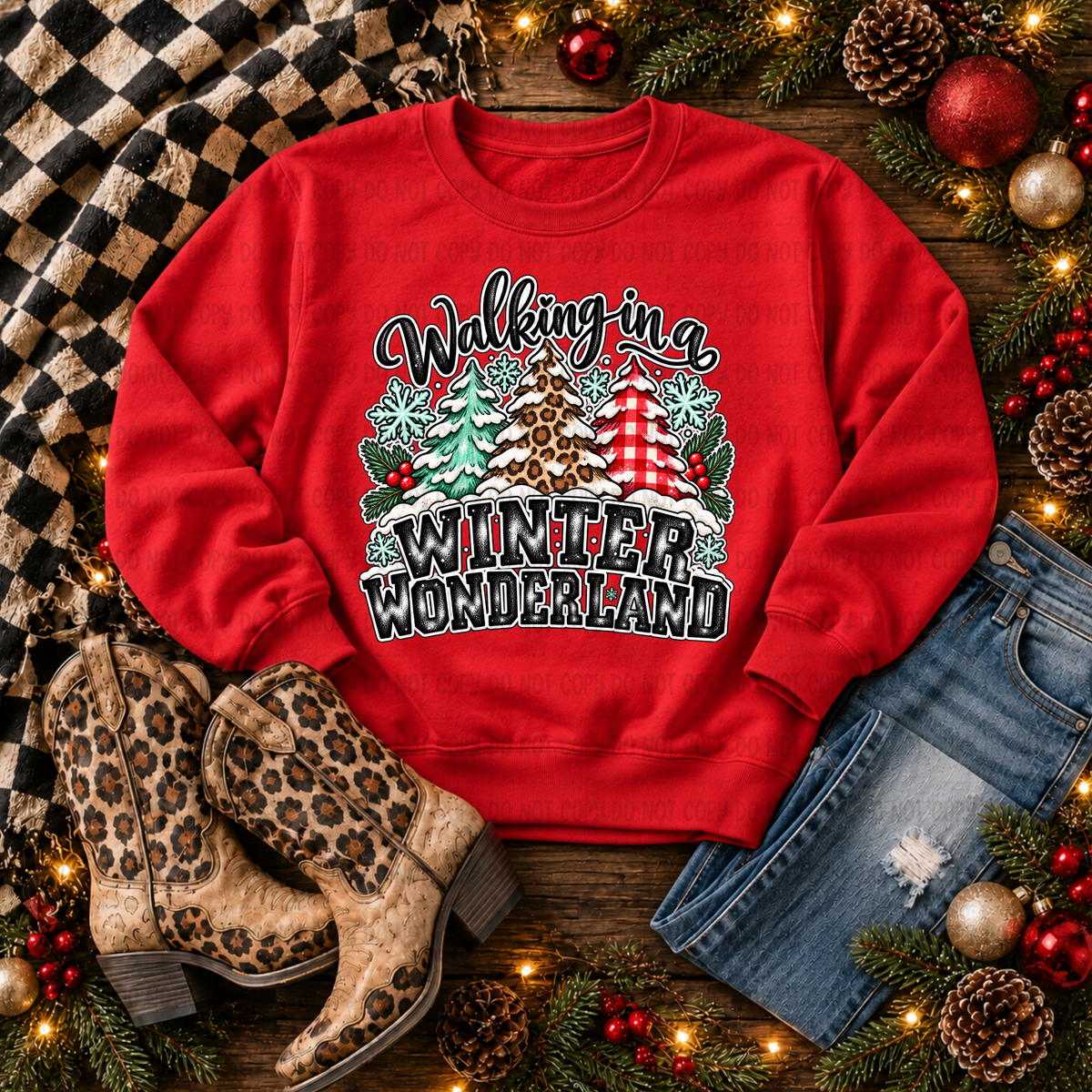 Walking in a Winter Wonderland- snow covered trees (Revel) DTF Transfer