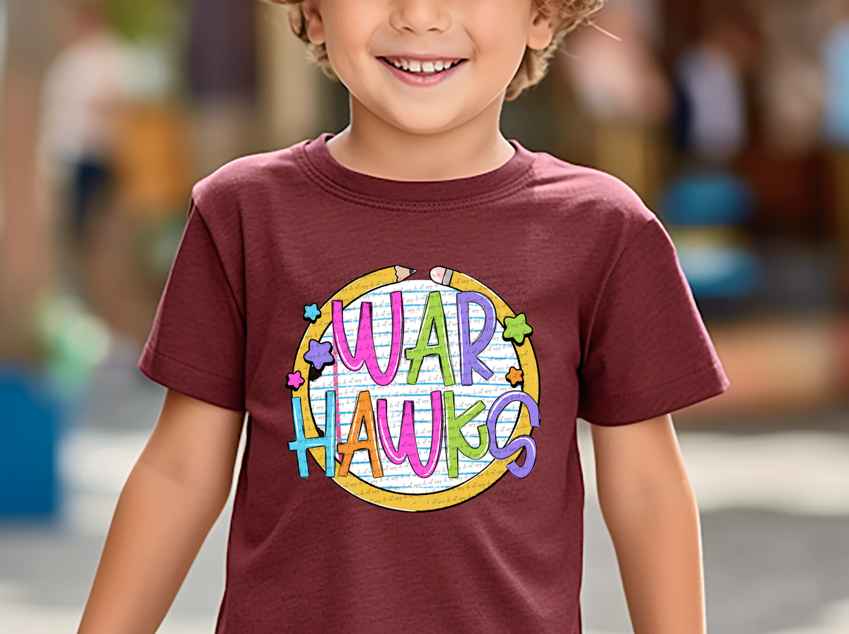 Warhawks Round Pencil Mascot 46406 DTF transfer