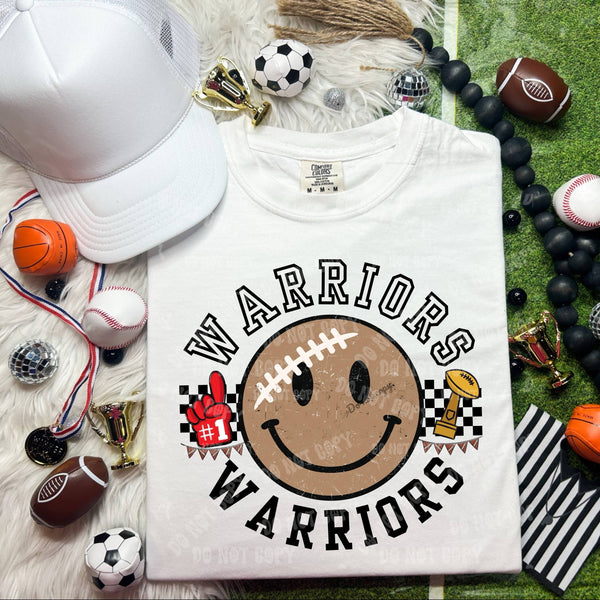 Warriors football smiley HW 45692 DTF transfer