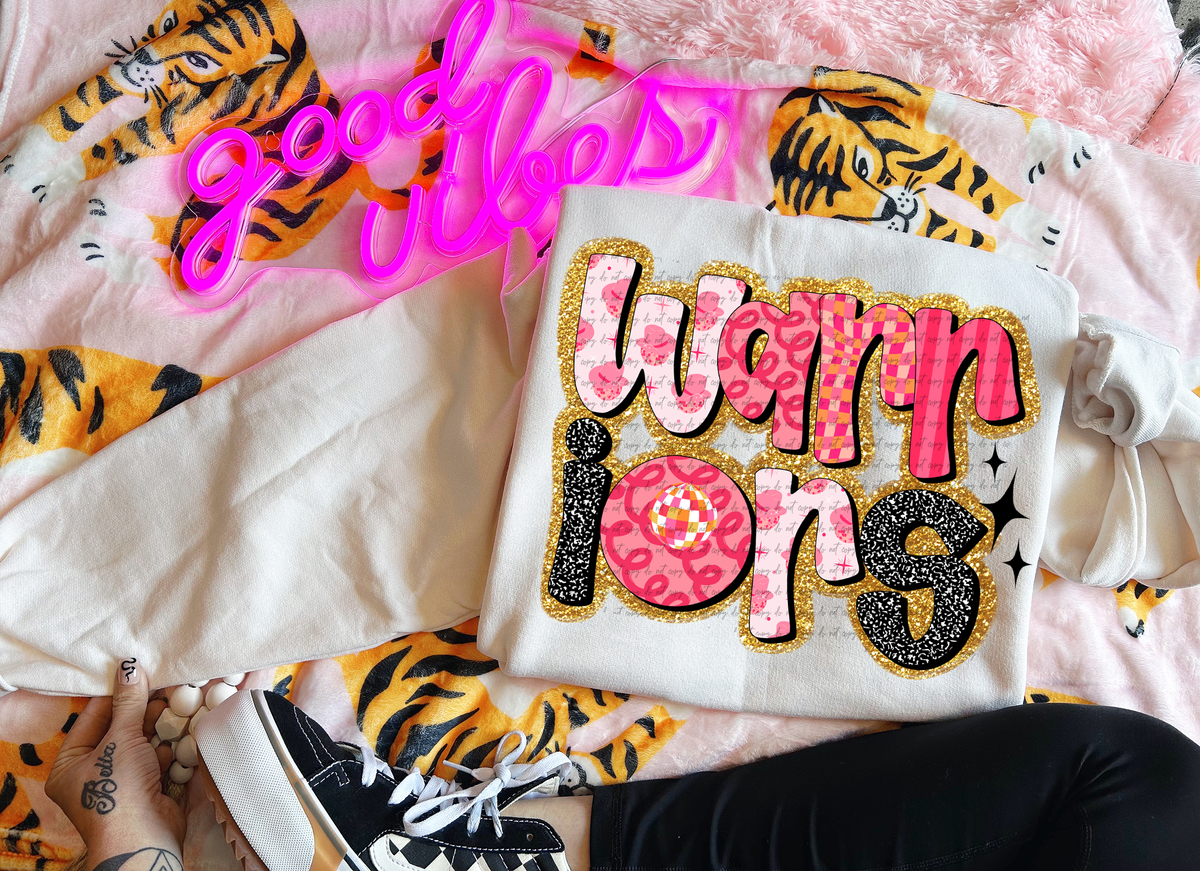 Warriors Faux Glitter Retro 51682 DTF transfer
