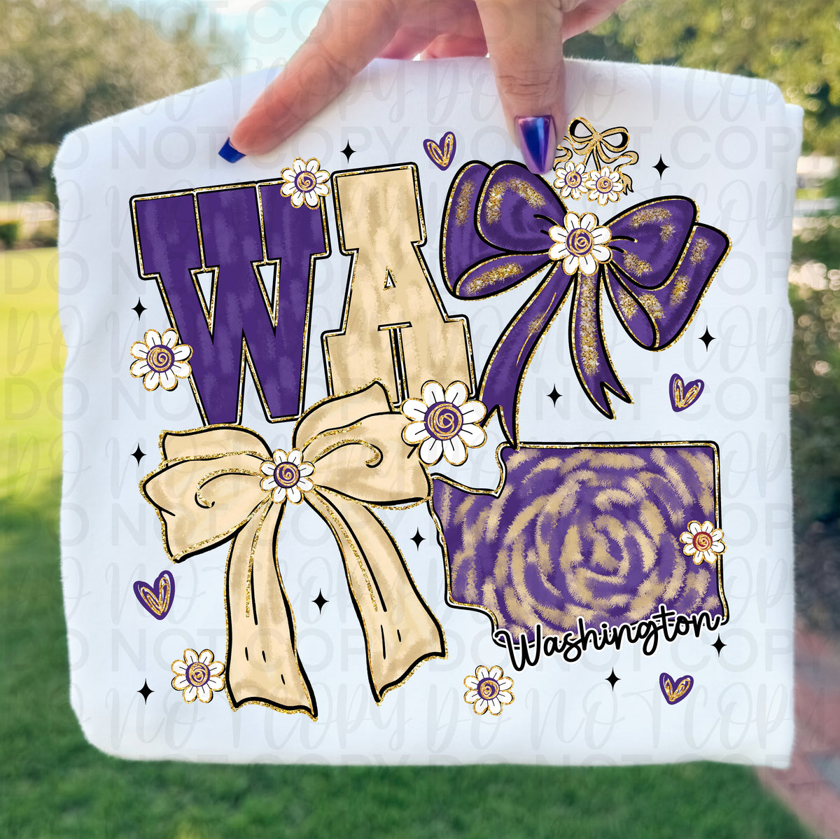 WA (with purple and beige bows) (UAC) DTF Transfer