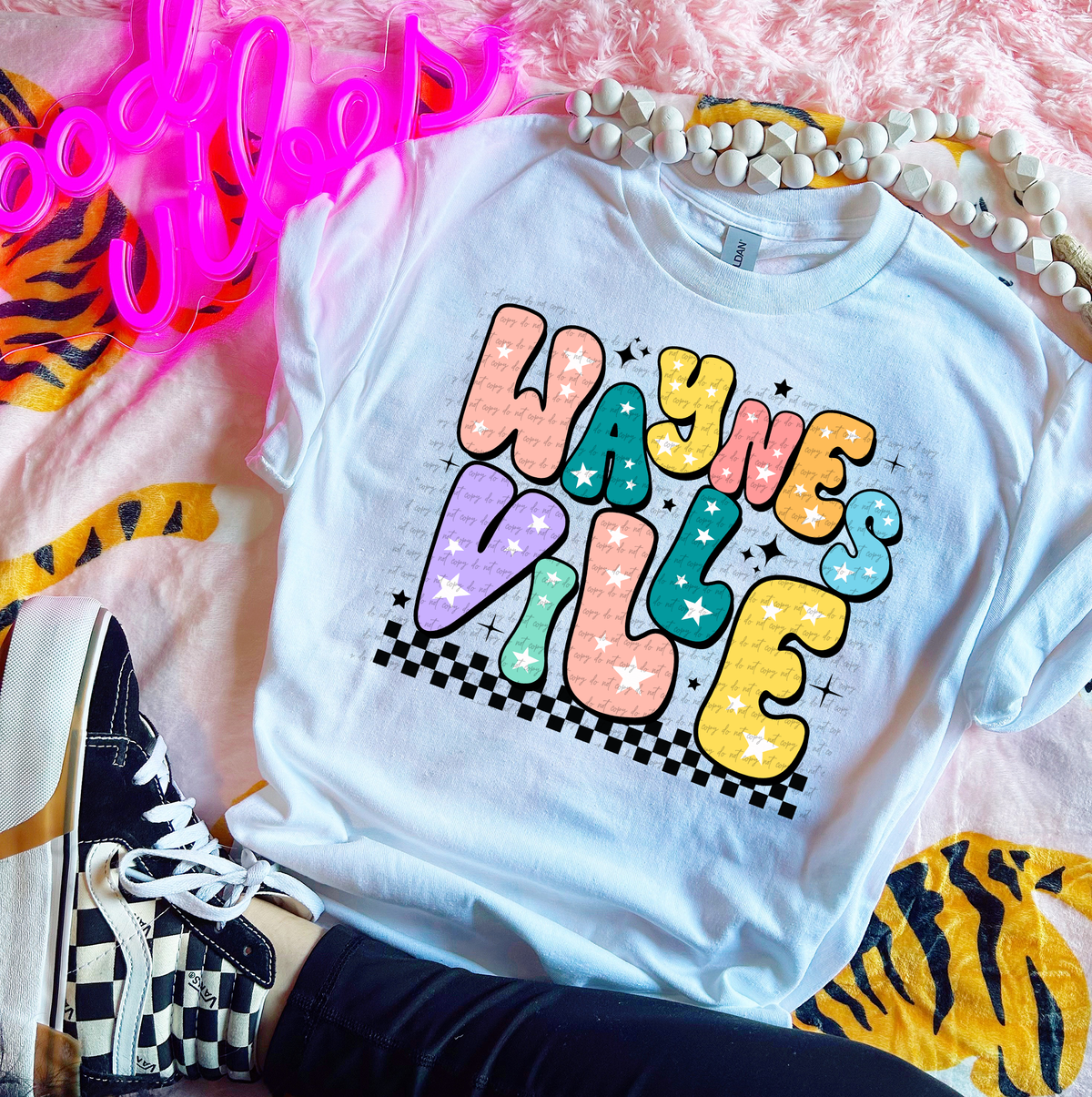 Waynesville Colorful Groovy Font 89191 DTF Transfer